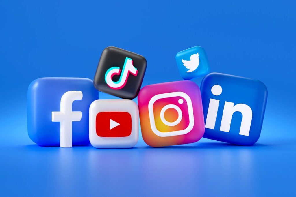 Social Media Logos in 3D. Facebook, Instagram, Twitter, TikTok, YouTube, LinkedIn. Feel free to contact me through email mariia@shalabaieva.com
